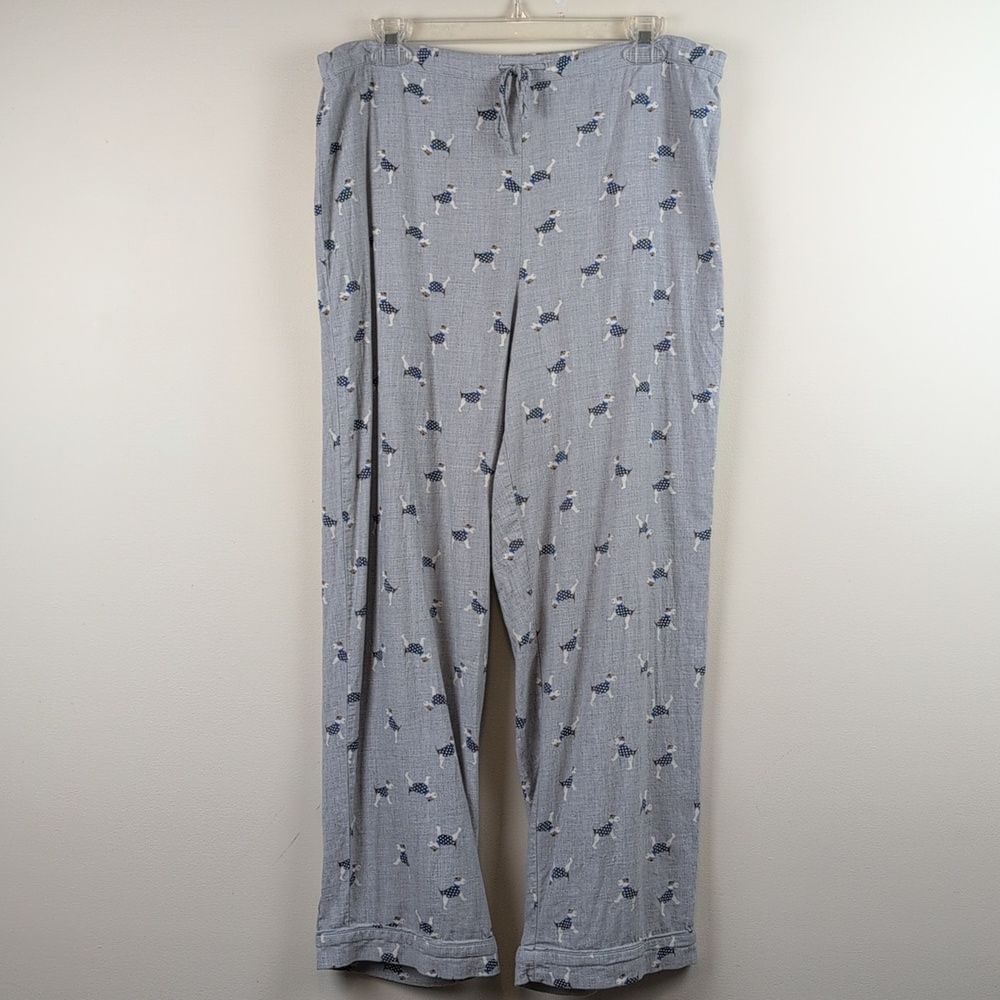 Talbot's Gray Jack Russel Terrier Print Pajama Pants Size L